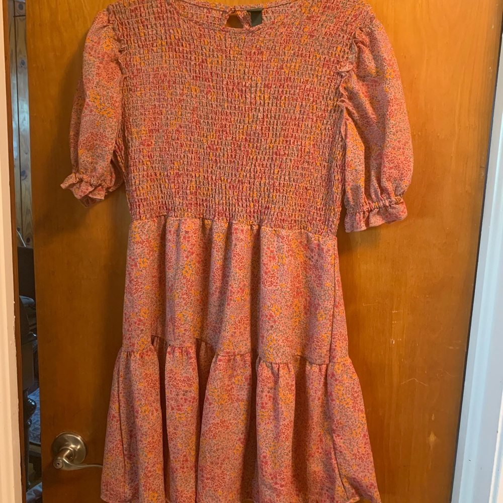 Wild Fable pink floral smocked dress